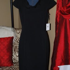 NWT Calvin Klein black cap sleeve dress